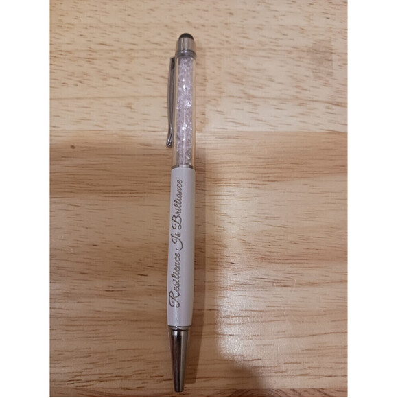 Hand Engraved Quote Pen In White - Picture 1 of 7